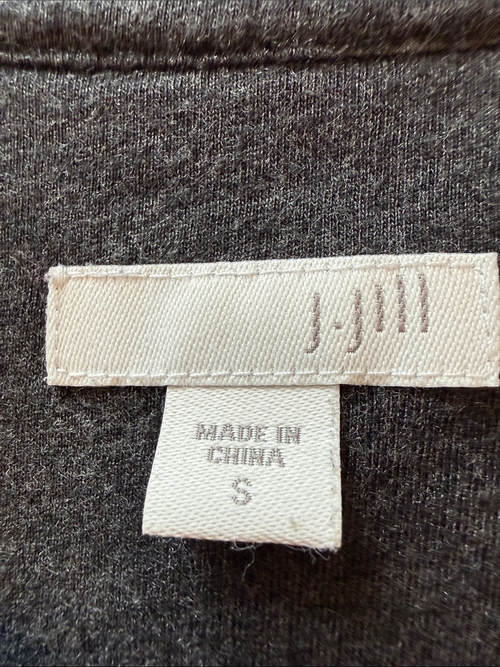 J. Jill Dark Charcoal Gray Long Sleeve Embroidered Knit Top - Picture 2 of 2